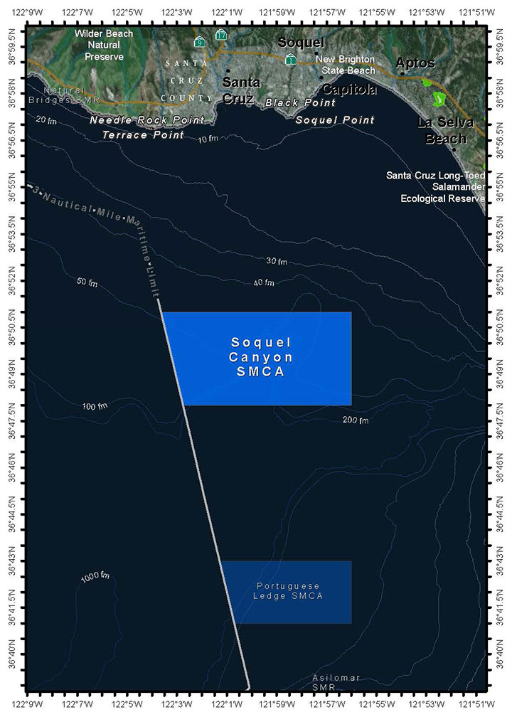 Map of Soquel Canyon State Marine Conservation Area - click to enlarge in new tab